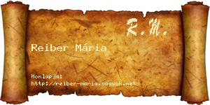 Reiber Mária névjegykártya